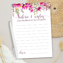 Hellrosa Wildblumen Boho Floral wünscht Rat Karte