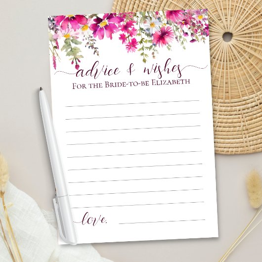 Hellrosa Wildblumen Boho Floral wünscht Rat Karte