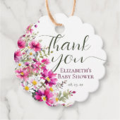Hellrosa Wildblumen Floral Boho Babydusche Geschenkanhänger (Vorderseite)