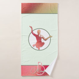 Hellrosa Yogi-Silhouette Badehandtuch