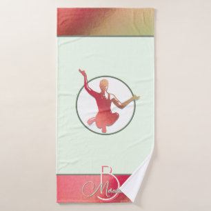 Hellrosa Yogi-Silhouette Badehandtuch
