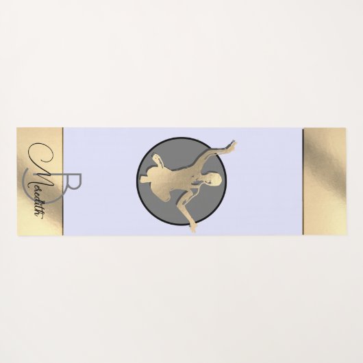 Hellrosa Yogi-Silhouette Yogamatte (Rückseite (Horizontal))