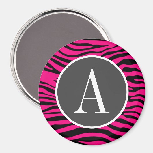 Hellrosa Zebra Magnet (Vorderseite/Rückseite)