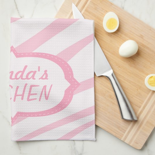 Hellrosa Zebra-Muster Geschirrtuch (Viertel Falte)