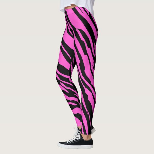 Hellrosa Zebra Wildtier Muster Leggings (Links)