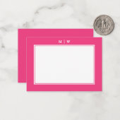Hellrosa Zwei-Bänder-Minimalistisch-Monogramm Mitteilungskarte (Vorderseite/Rückseite Beispiel)