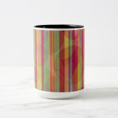 Hellrot, goldgelb, rosa und grüne Tasse (Mittel)