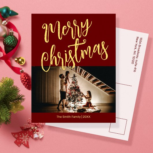 Hellrot mit Ihrem Foto Weihnachten