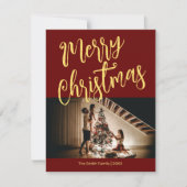 Hellrot mit Ihrem Foto Weihnachten (Vorderseite)