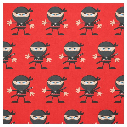 Hellrot mit Ninjas Stoff (Muster)