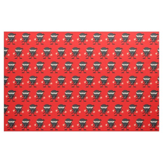 Hellrot mit Ninjas Stoff (Fat Quarter (45,7 x 55,9 cm))