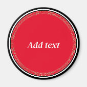 Hellrot mit weißem Text Magnet (Vorne)