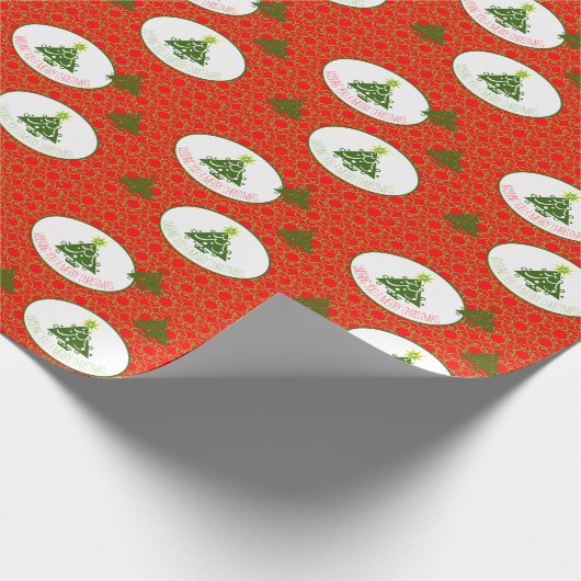 Hellrot und Lindgrün Geschenkpapier (Ecke)