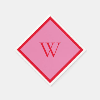 Hellrot und rosa Mit Monogramm Serviette