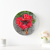 Hellrote Blume Große Wanduhr (Zuhause)
