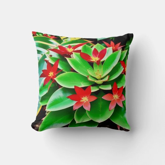 Hellrote Blume Kissen (Vorderseite)