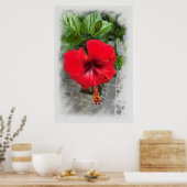 Hellrote Blume Poster (Küche)
