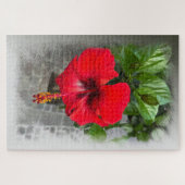 Hellrote Blume Puzzle (Horizontal)