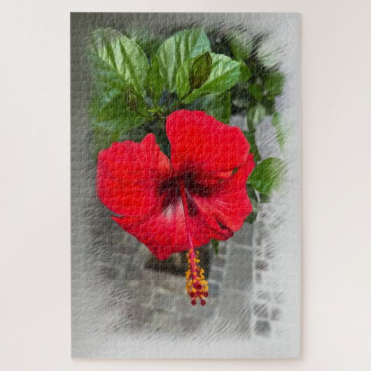 Hellrote Blume Puzzle (Vertikal)