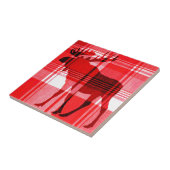 Hellrote karierte Elche rustikale Keramik Fliesen (Seite)