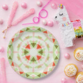 Hellrote Niedlich grüne Rosa-Star-Girl-Kinderdusch Pappteller (Party)