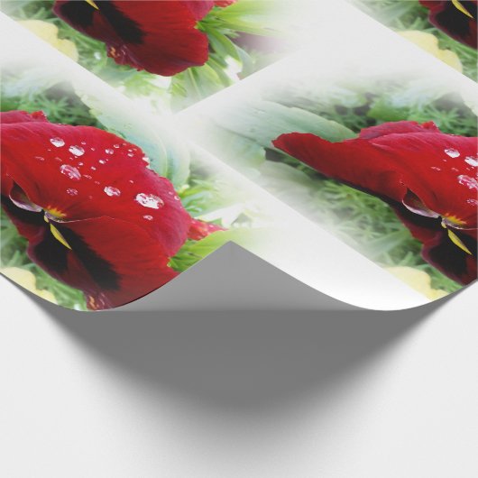 Hellrote Panik Geschenkpapier (Ecke)