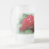 Hellrote Panik Mattglas Bierglas (Vorderseite Links)