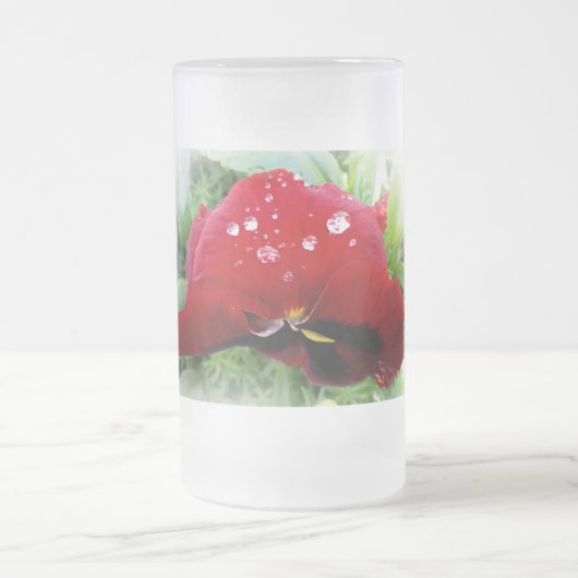Hellrote Panik Mattglas Bierglas (Mittel)