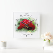 Hellrote Panik Quadratische Wanduhr (Zuhause)