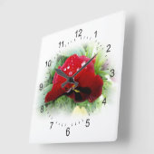 Hellrote Panik Quadratische Wanduhr (Winkel)