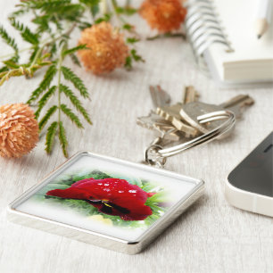 Hellrote Panik Schlüsselanhänger