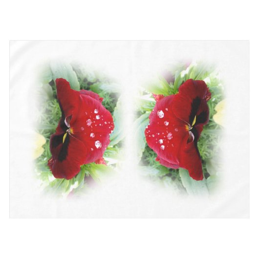 Hellrote Panik Tischdecke (Vorderseite (Horizontal))