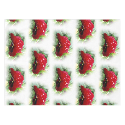 Hellrote Panik Tischdecke (Vorderseite (Horizontal))