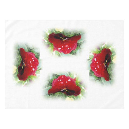 Hellrote Panik Tischdecke (Vorderseite (Horizontal))