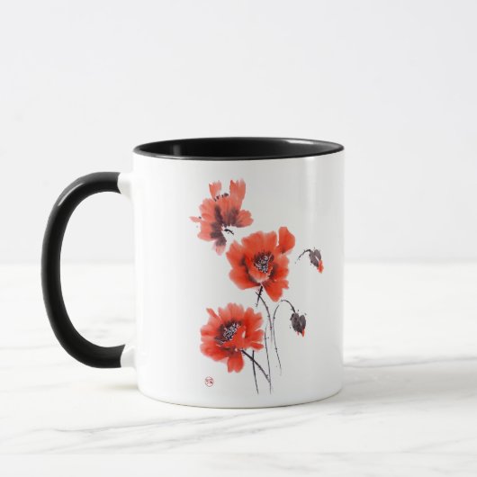Hellrote Pfeffer, Limonadenfarbe und Aquarellfarbe Tasse (Links)