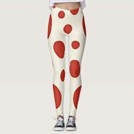 Hellrote Polka Punkte mit einer Vintagen Drehung a Leggings