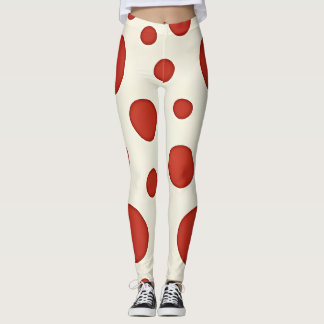 Hellrote Polka Punkte mit einer Vintagen Drehung a Leggings