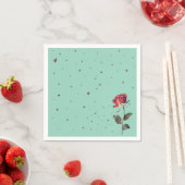 hellrote Rosen bedruckt  Serviette (Beispiel)