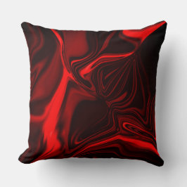 Hellrote und dunkle Kurven auf dunklem Hintergrund Kissen