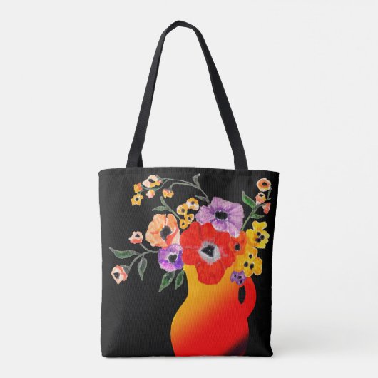 Hellrote Vase der Blume Tasche (Rückseite)