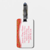 Hellrote Weihnachtsfeier mit dem Namen Gepäckmarke Gepäckanhänger (Rückseite vertikal)