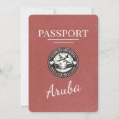 Hellroter Aruba Reisepass Save The Date (Vorderseite)