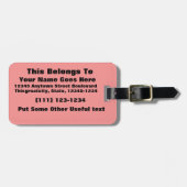 Hellroter, benutzerdefinierter Hintergrund Gepäckanhänger (Vorderseite horizontal)