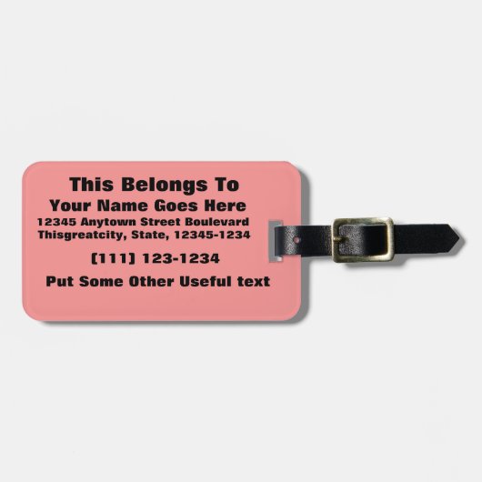 Hellroter, benutzerdefinierter Hintergrund Gepäckanhänger (Vorderseite horizontal)