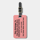 Hellroter, benutzerdefinierter Hintergrund Gepäckanhänger (Vorderseite vertikal)