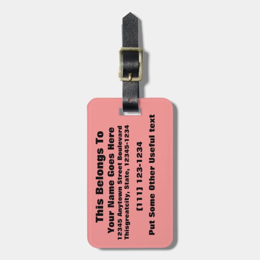 Hellroter, benutzerdefinierter Hintergrund Gepäckanhänger (Vorderseite vertikal)