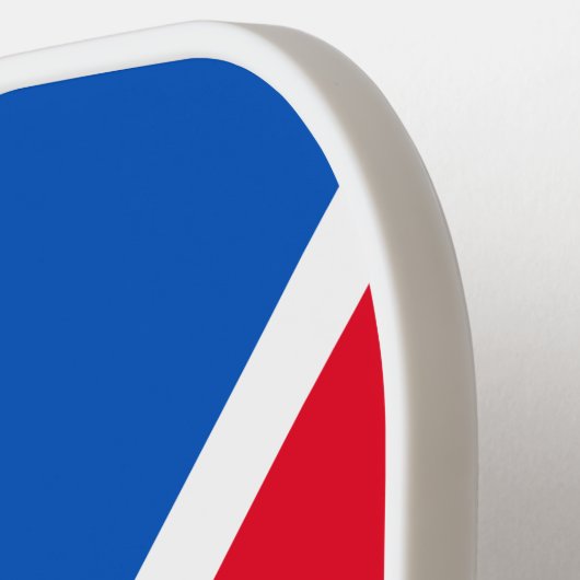 Hellroter Blauer Farbblock Weißer Diagonaler Strei Pickleball Schläger (Linke Seite)