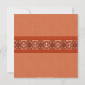 Hellroter Brokat Hindu Hochzeit Einladung (Rückseite)