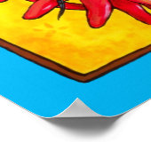 Hellroter Chili Chile Pepper Ristra Lizard Poster (Ecke)