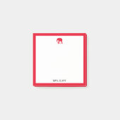 Hellroter Elefant und weißer Rand mit Namen Post-it Klebezettel (Vorderseite)